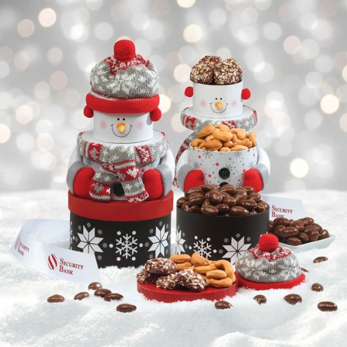 Festive Snowman Food Gift Tower 